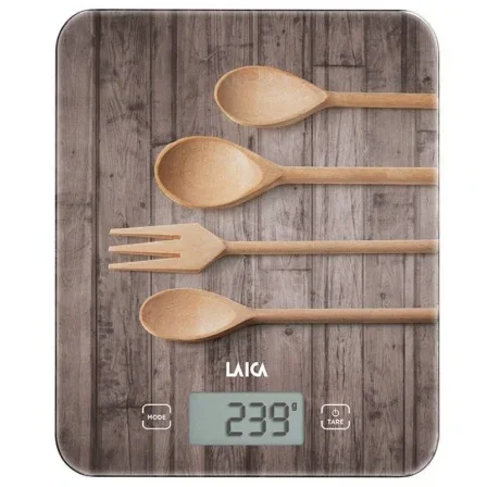 Laica Báscula de Cocina Electrónica KS5010, Máximo 10 kg, Diseño Cucharas Madera Laica Báscula de Cocina Electrónica KS5010, Máximo 10 kg, Diseño Cucharas Madera